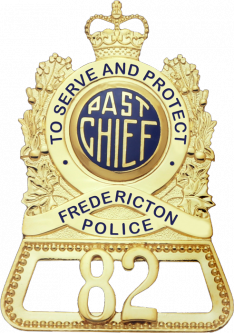 Badge with Crown and Applied Characters