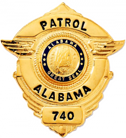 Badge with horizontal side wings