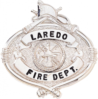 Fire Oval Badge with Helmet Top