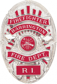 Oval badge with applied panels