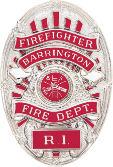 Oval badge with applied panels