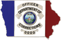 Iowa Department of Corrections Badge with Enamel Background