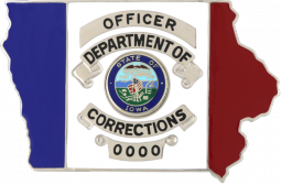 Iowa Department of Corrections Badge with Enamel Background