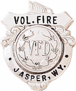 Fire Badge with Helmet and Semi Circle Panel