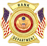 Maltese Cross Badge with American Flags