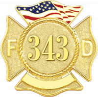 Maltese Cross Badge with American Flag