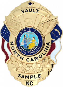 Shield with American and North Carolina Flags