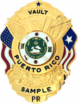 Shield with American and Puerto Rico Flags