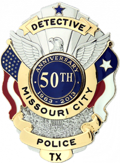 Shield with American and Texas Flag