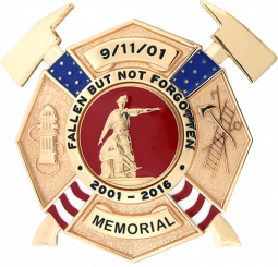 Maltese Cross Badge with Axes and American Flags