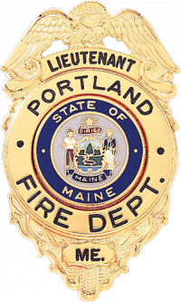 Badge with Eagle and Circular Panel with Fire Dept. in Die