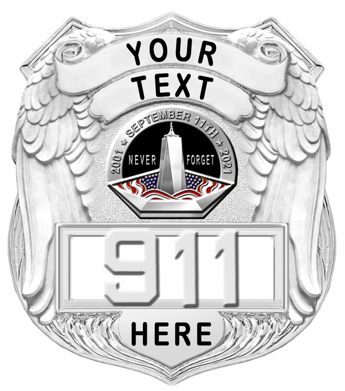 Commemorative 9/11 Anniversary Badge With Angel Wings
