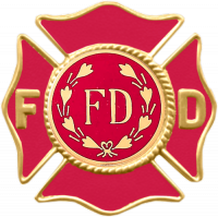 Maltese Cross Fire Badge with Deluxe Enamel