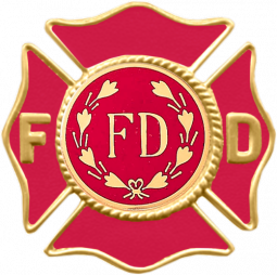 Maltese Cross Fire Badge with Deluxe Enamel
