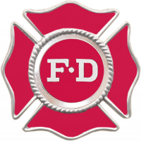 Maltese Cross Fire Badge with Deluxe Enamel