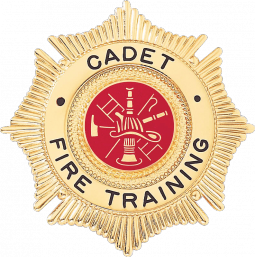 Maltese Cross Badge with Sunburst Background and Circular Panel