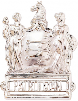 New Jersey Coat of Arms Badge with Open Bottom Rectangle Panel