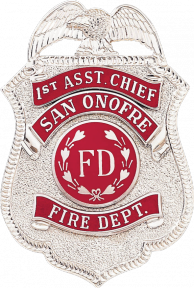 Badge with Eagle and Applied Reverse Enamel Panels