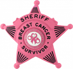 Breast Cancer Awareness Five Point Star Badge