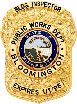 Badge with Center Ring and Leaf Background