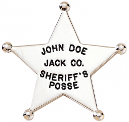 Five Point Star Badge with Half Ball Star Points