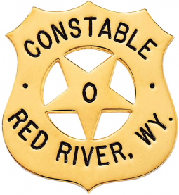 Shield Badge with Five Point Star Cutout