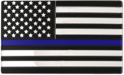Flex 3D Metallic Thin Blue Line Flag