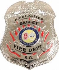 FlexBadge Shield With Flames in the Background