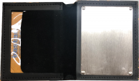Book Style Wallet with Plate for Badge Mounting