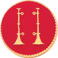 Captain Two Vertical Bugles on a Red Background