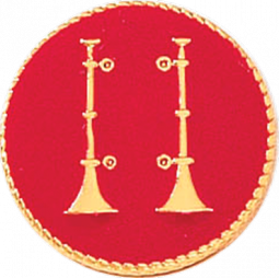 Captain Two Vertical Bugles on a Red Background