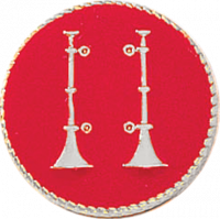 Captain Two Vertical Bugles on a Red Background