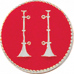 Captain Two Vertical Bugles on a Red Background