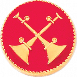 Battalion Chief Two Crossed Bugles on a Red Background