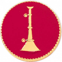 Lieutenant One Vertical Bugle on a Red Background