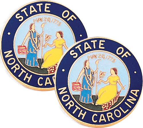North Carolina State Icons Symbols Lapel Pin Set