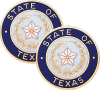 Texas State Seal with Blue Rim Lapel Pins