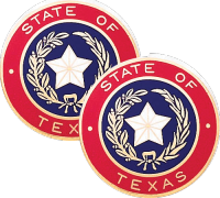 Texas State Seal with Red Rim Lapel Pins