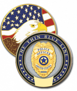 Thin Blue Line Challenge Coin style # J276-P1