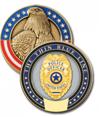 Thin Blue Line Challenge Coin style # J276-P3