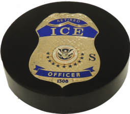 Circle Lucite Paperweight With Background Color