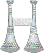 Two Vertical Horn Insignia C-116-L