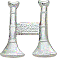 Two Vertical Horn Insignia C116-S