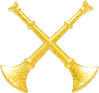 Two Crossed Horn Insignia C118-XL