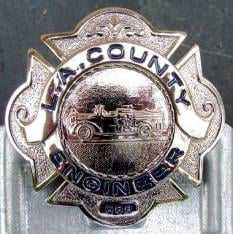 County of Los Angeles Fire Dept. Engineer's Hat Badge Style # F139