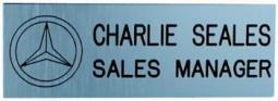 Featherweight Plastic Nameplate