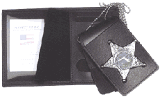 Four in One Dress Leather Badge and ID Case with Chain Style 1005-F