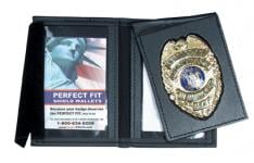 Dress Leather Flip Out Badge and Double ID Case Style 1006