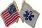 QS-08117 USA Flag crossed with Star of Life