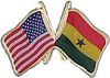 QS-9006 USA Flag crossed with Ghana Glag